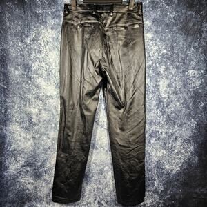 Men's Classic Business Casual Regular-Fit Faux Leather Pants Size 30 Waist